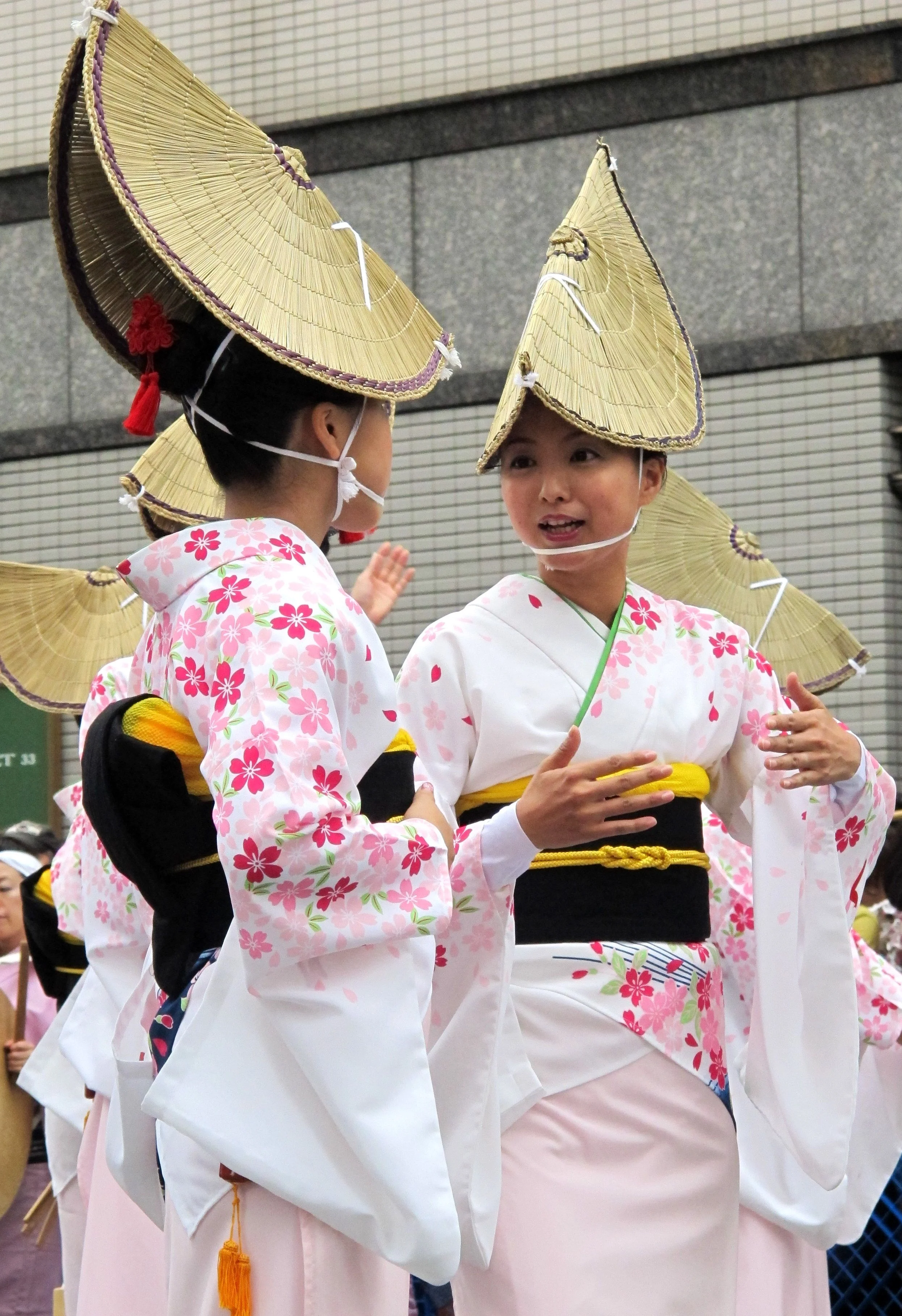 Semi-circular hats, Koenji Awa Odori Festival, Tokyo, Japan