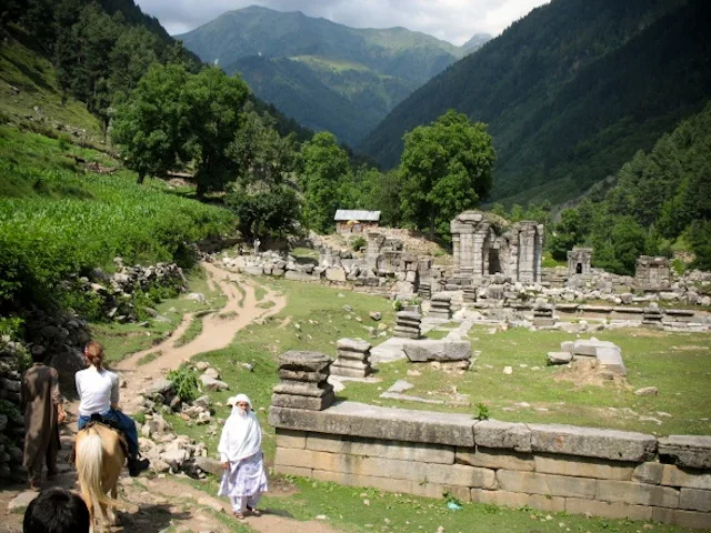 Riding Past Ruins, Practice Hike, Himalayas, Kashmir, India