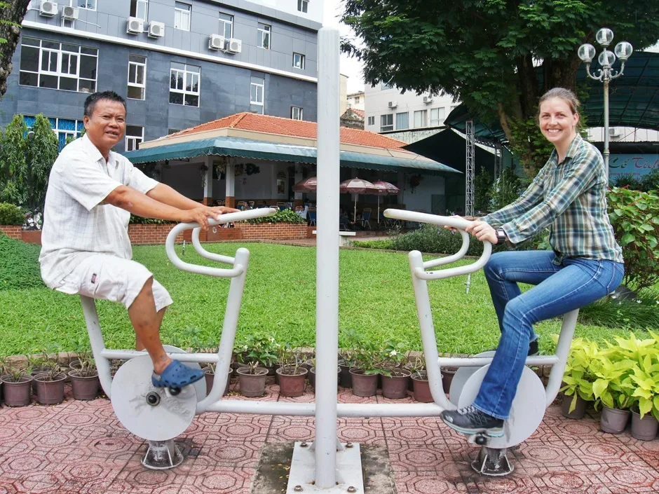 Public exercise machines, Ho Chi Minh City, Vietnam