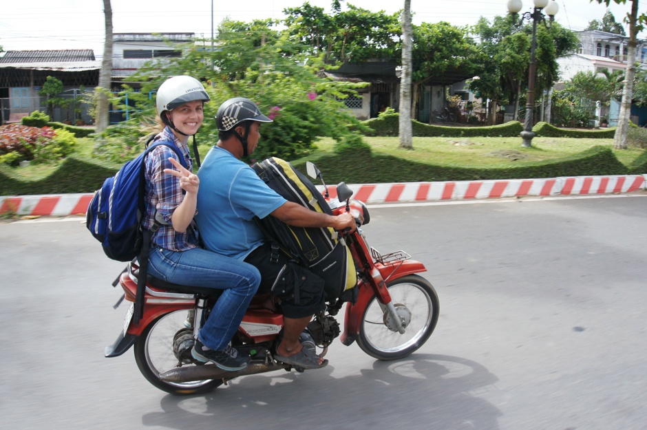 Riding scooter, Tra Vinh, Vietnam