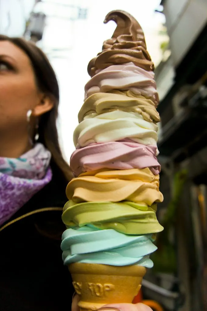 Tokyo ice cream stand's colossal eight-flavor cones might be the