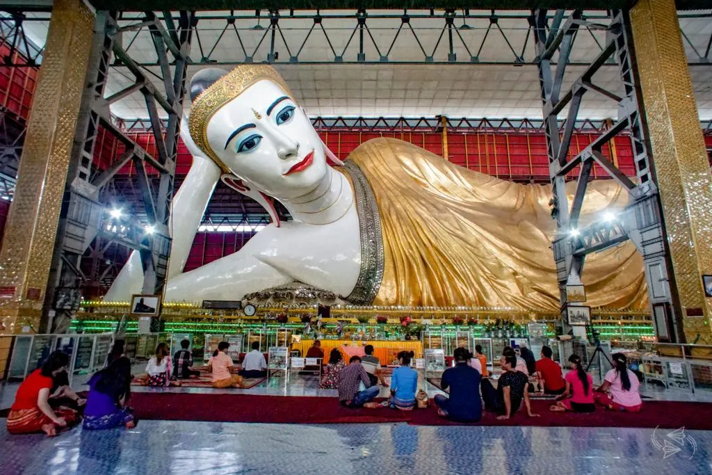 Chaukhtatgyi Temple Reclining Buddha Yangon Myanmar