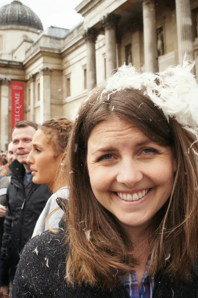 International Pillow Fight Day 2014, Trafalgar Square, London