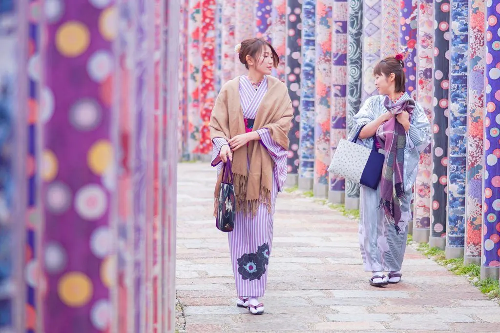 Kimono Forest, Randen Arashiyama Station, Kyoto, Japan