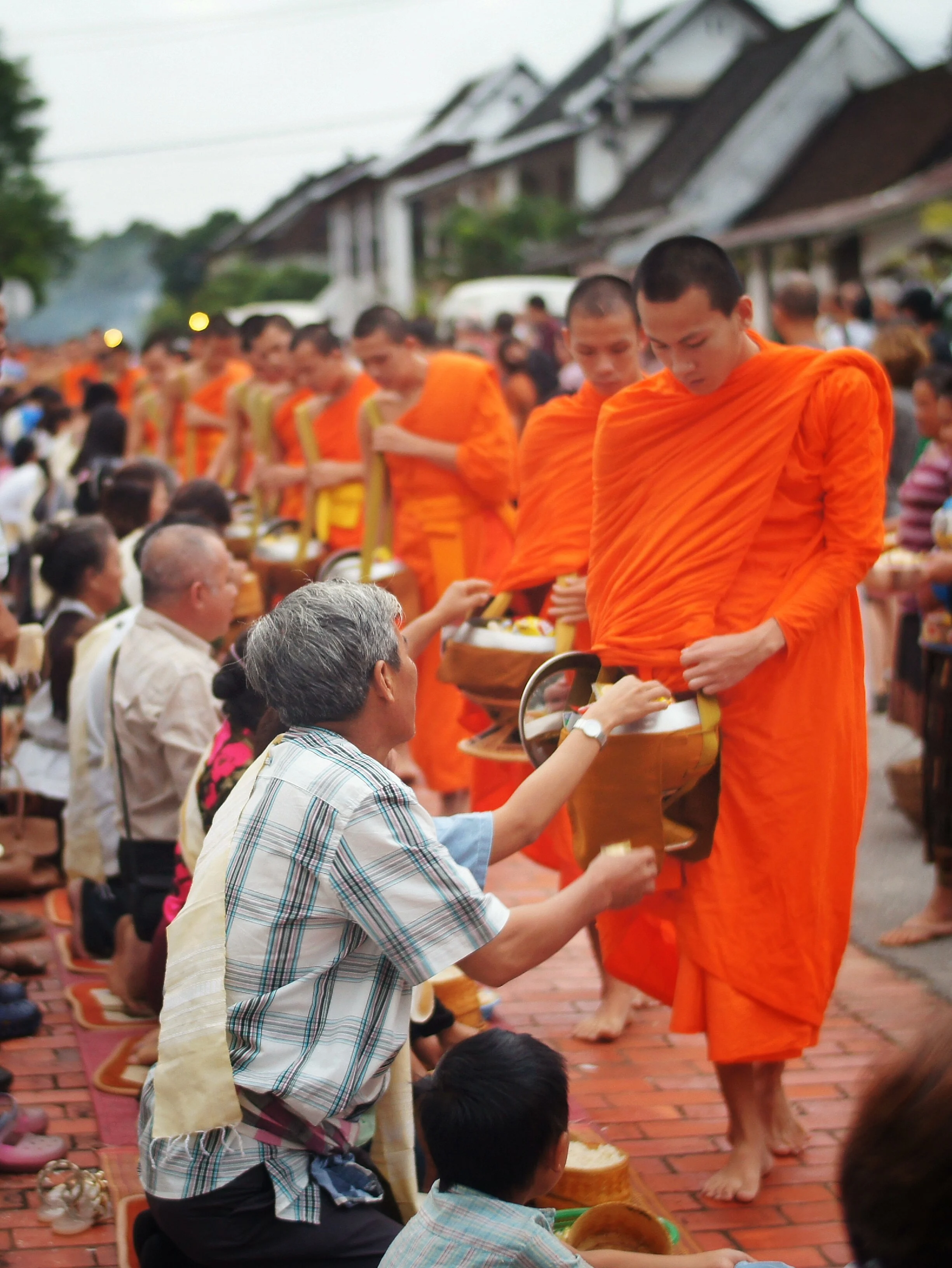 Alms ceremony, Luang Prabang, Laos