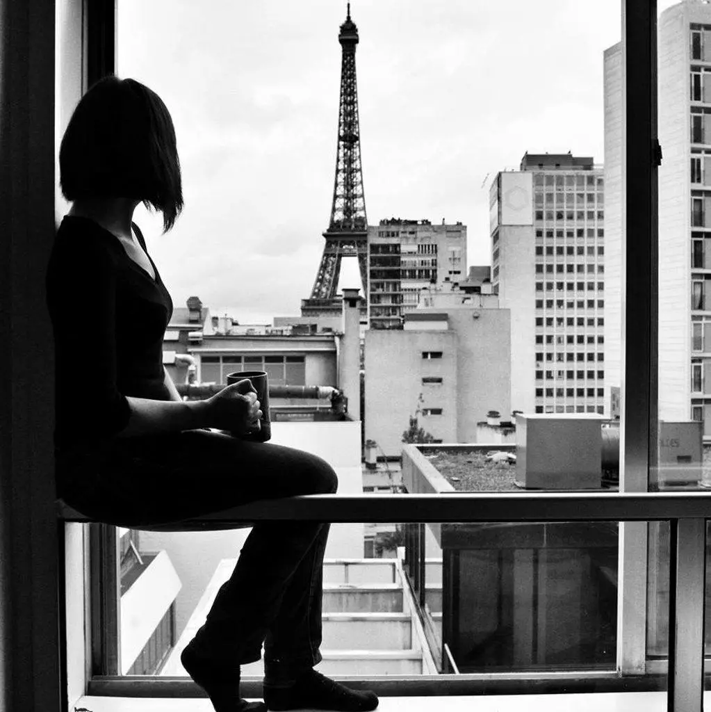 View of Eiffel Tower from Apartment, Paris 