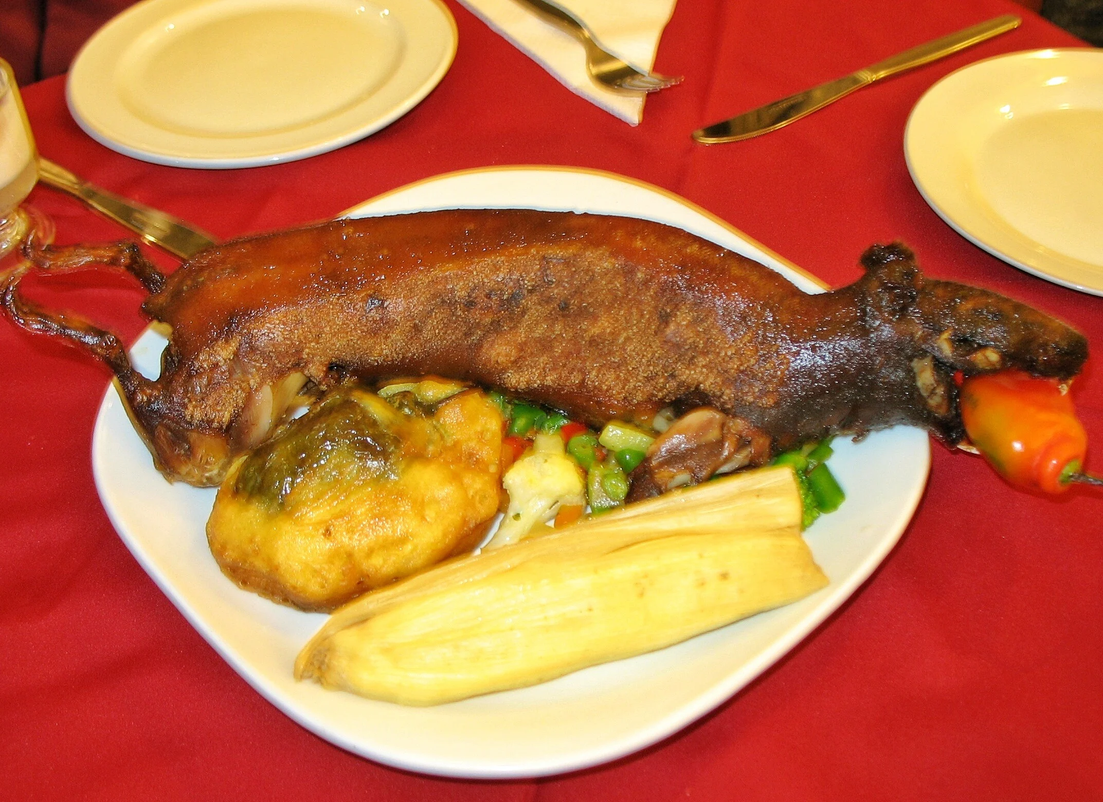 People eating guinea clearance pigs