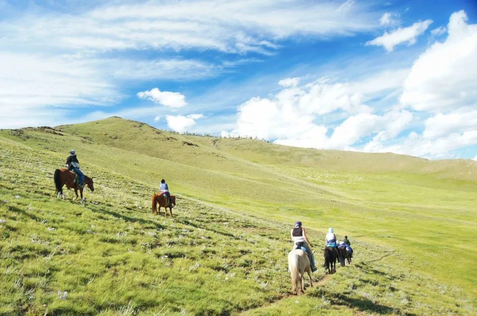 Horse riding, Central Mongolia