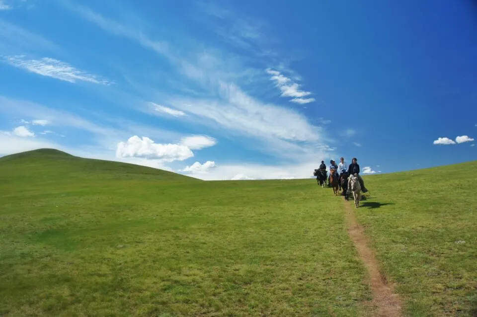 Horse riding, Central Mongolia