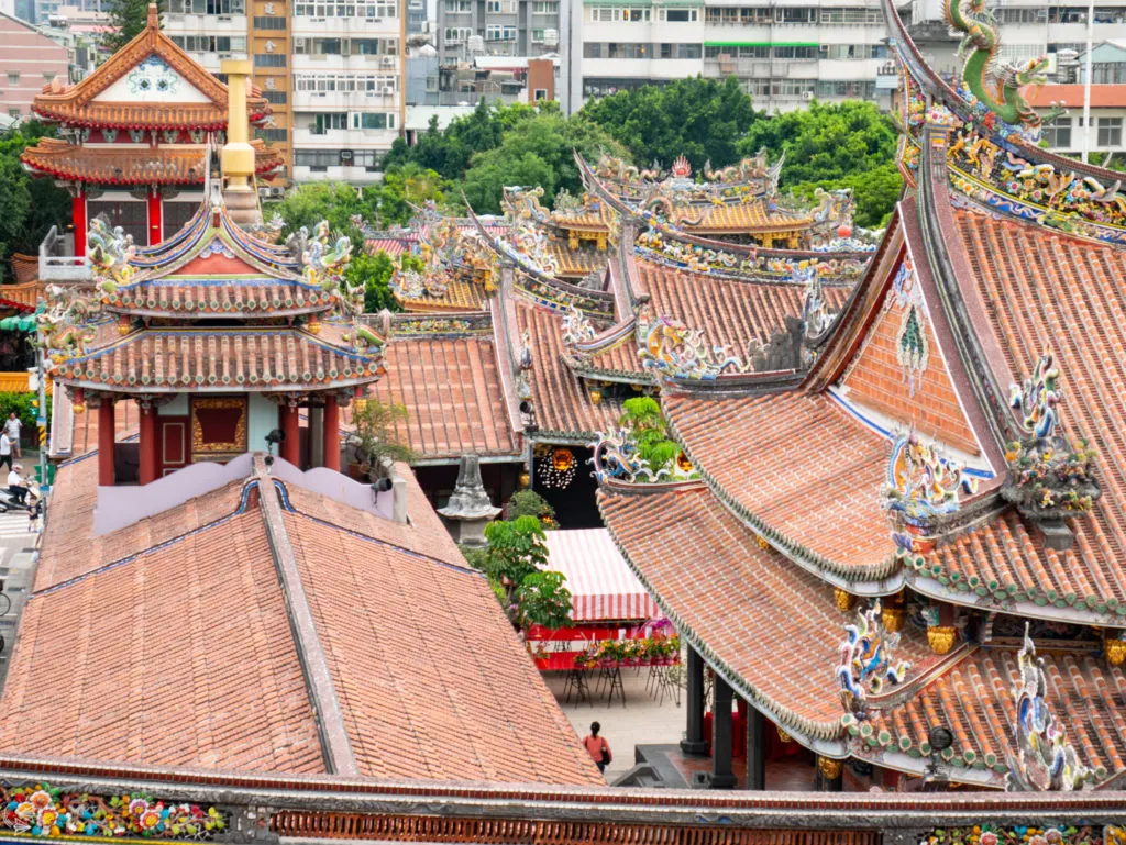 Dragon Roofs of Baoan Temple Taipei