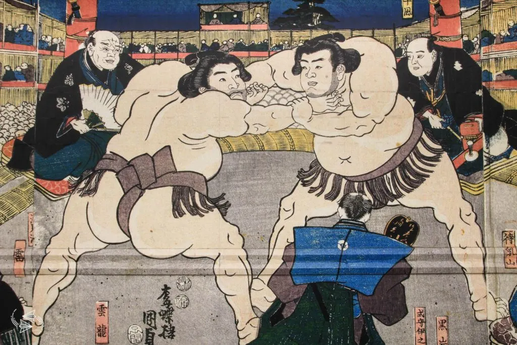 sumo tournament japan mural ryogoku kokugikan