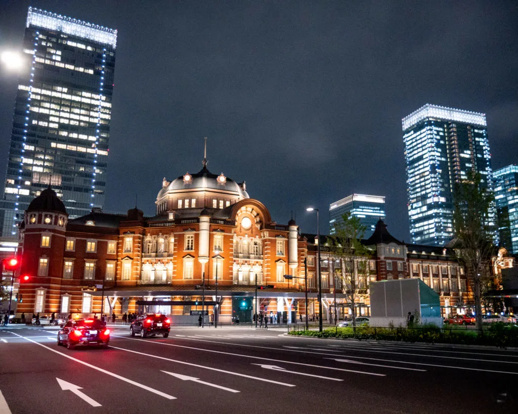 tokyo station at night